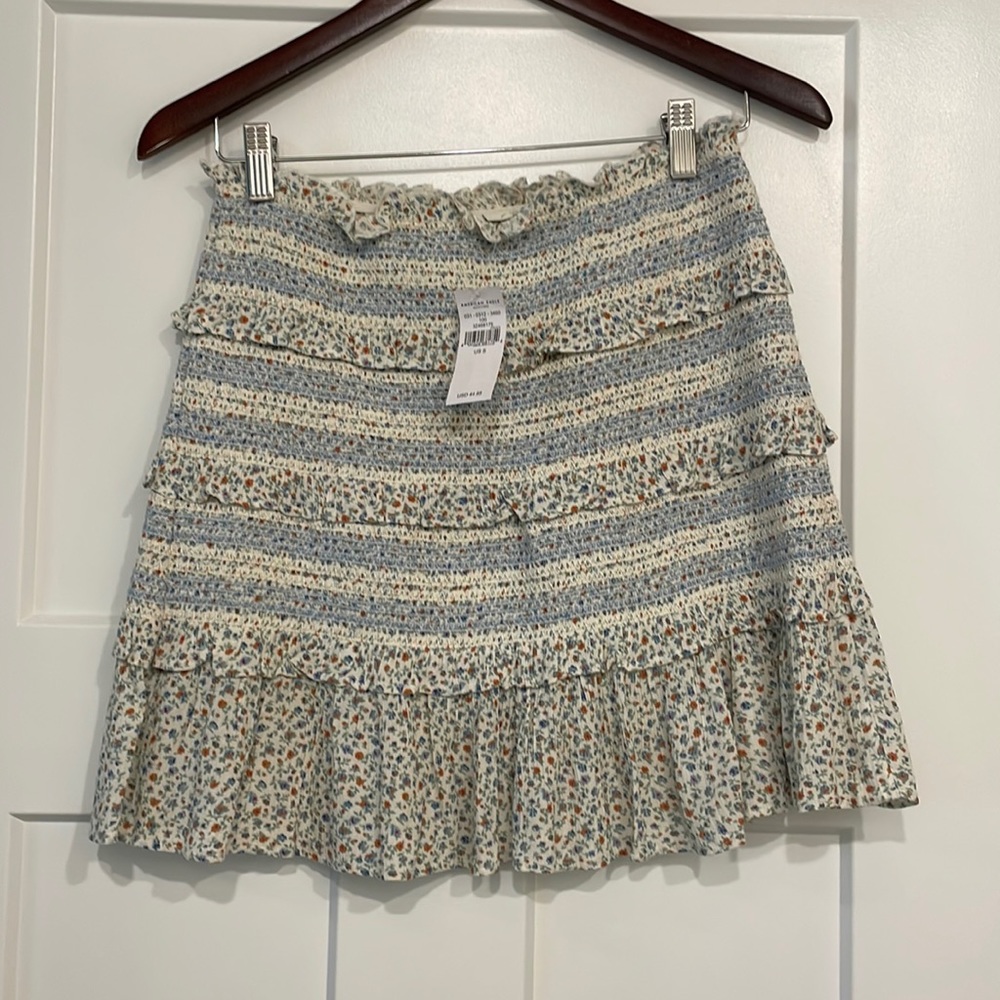 Smocked mini skirt